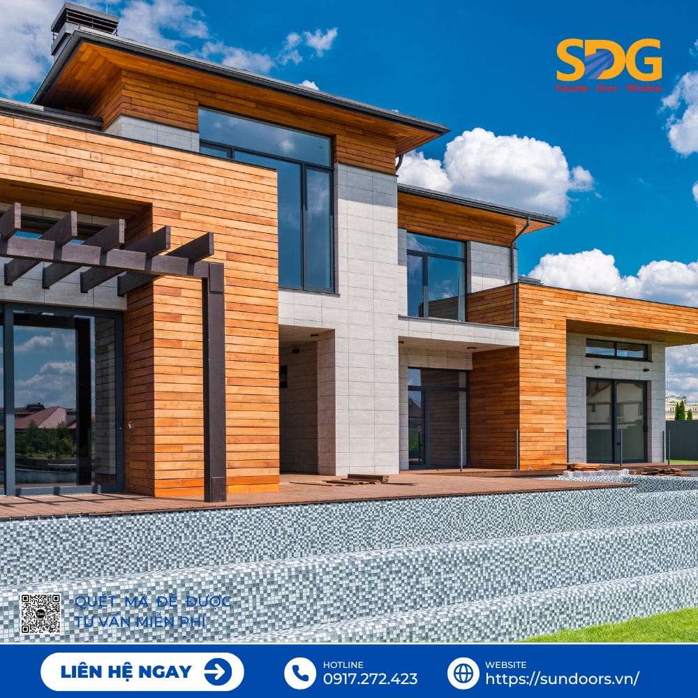 Cửa nhôm Xingfa giá rẻ cho biệt thự nhỏ, phong cách sang trọng, tiết kiệm chi phí mà vẫn đảm bảo độ bền và tính thẩm mỹ.